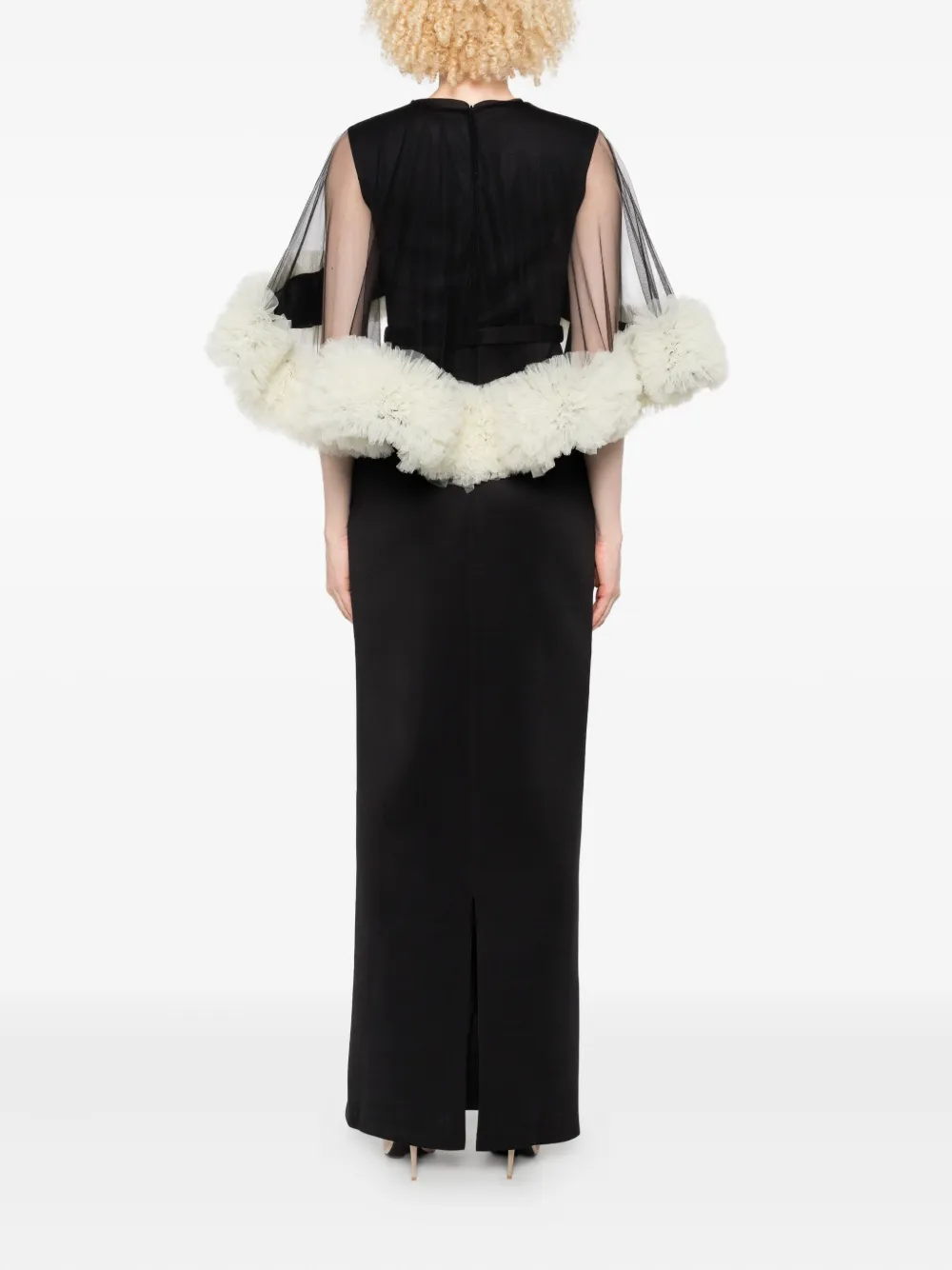 Aavva Ruffle-trimmed Mesh Overlay Dress In Black