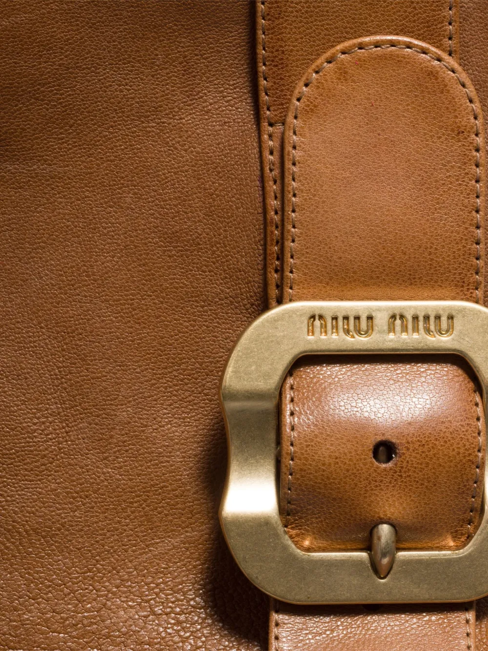 Miu 65mm buckle-fastening leather boots Brown