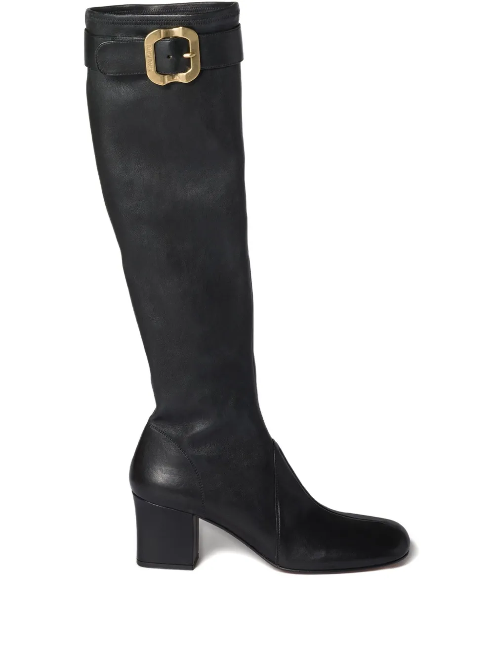 Miu Miu Buckle-fastening Leather Boots In Black