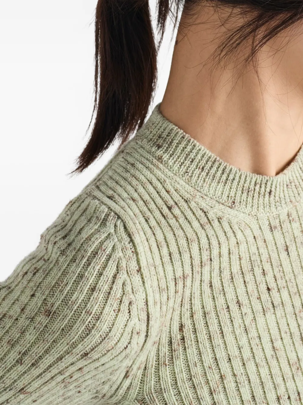 Prada Geribbelde trui met korte mouwen Groen