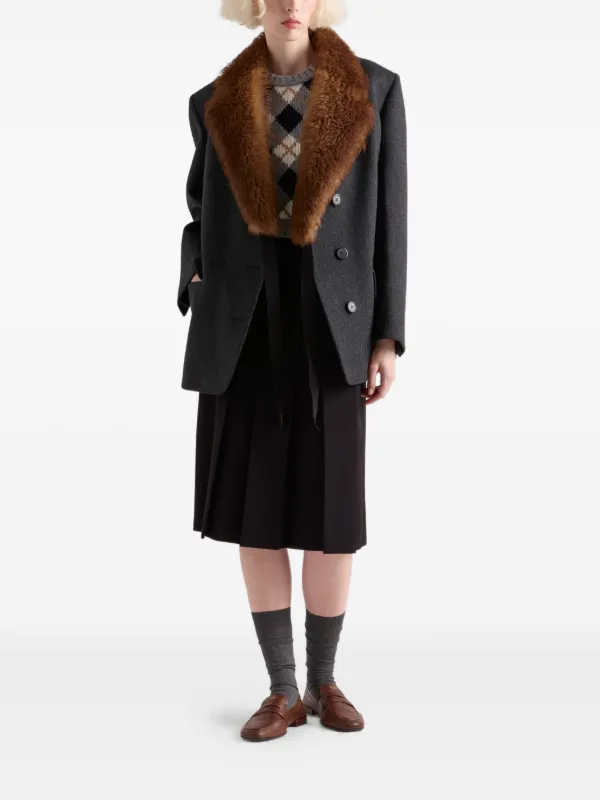 Prada ダイヤパターン ショートスリーブセーター | グレー | FARFETCH JP