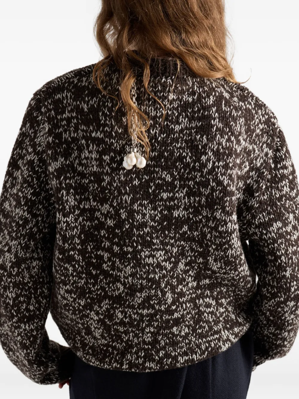 Prada Charm-embellishment Sweater In Brown