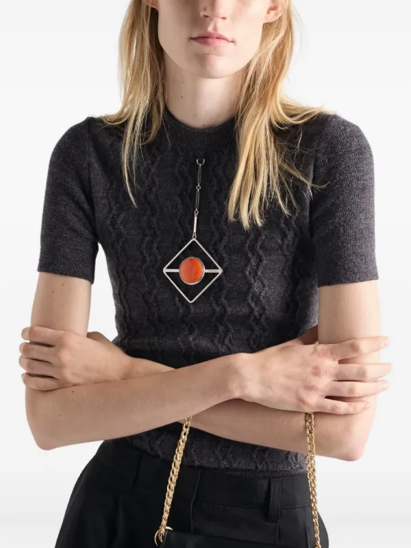 Prada ショートスリーブ セーター | グレー | FARFETCH JP