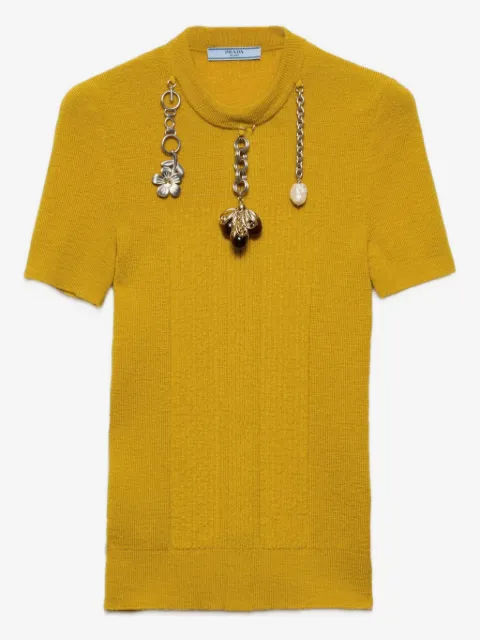 Prada charm-embellishment T-shirt