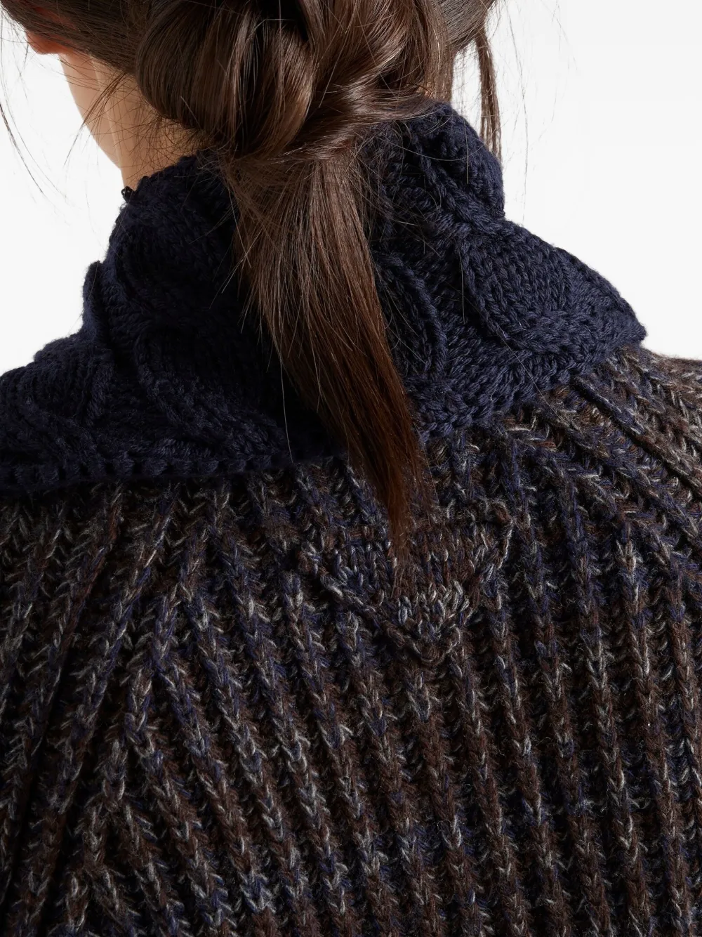 Prada Crew-neck Cardigan In Brown