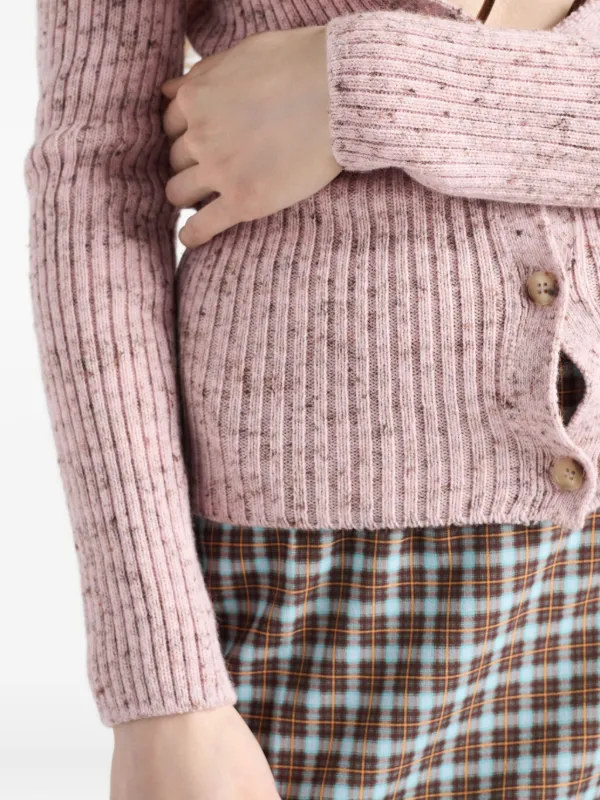 Prada rib-knit Cardigan | Pink | FARFETCH