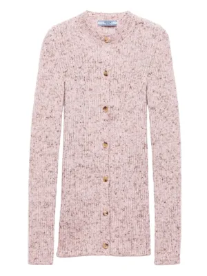 Prada rib-knit Cardigan | Pink | FARFETCH