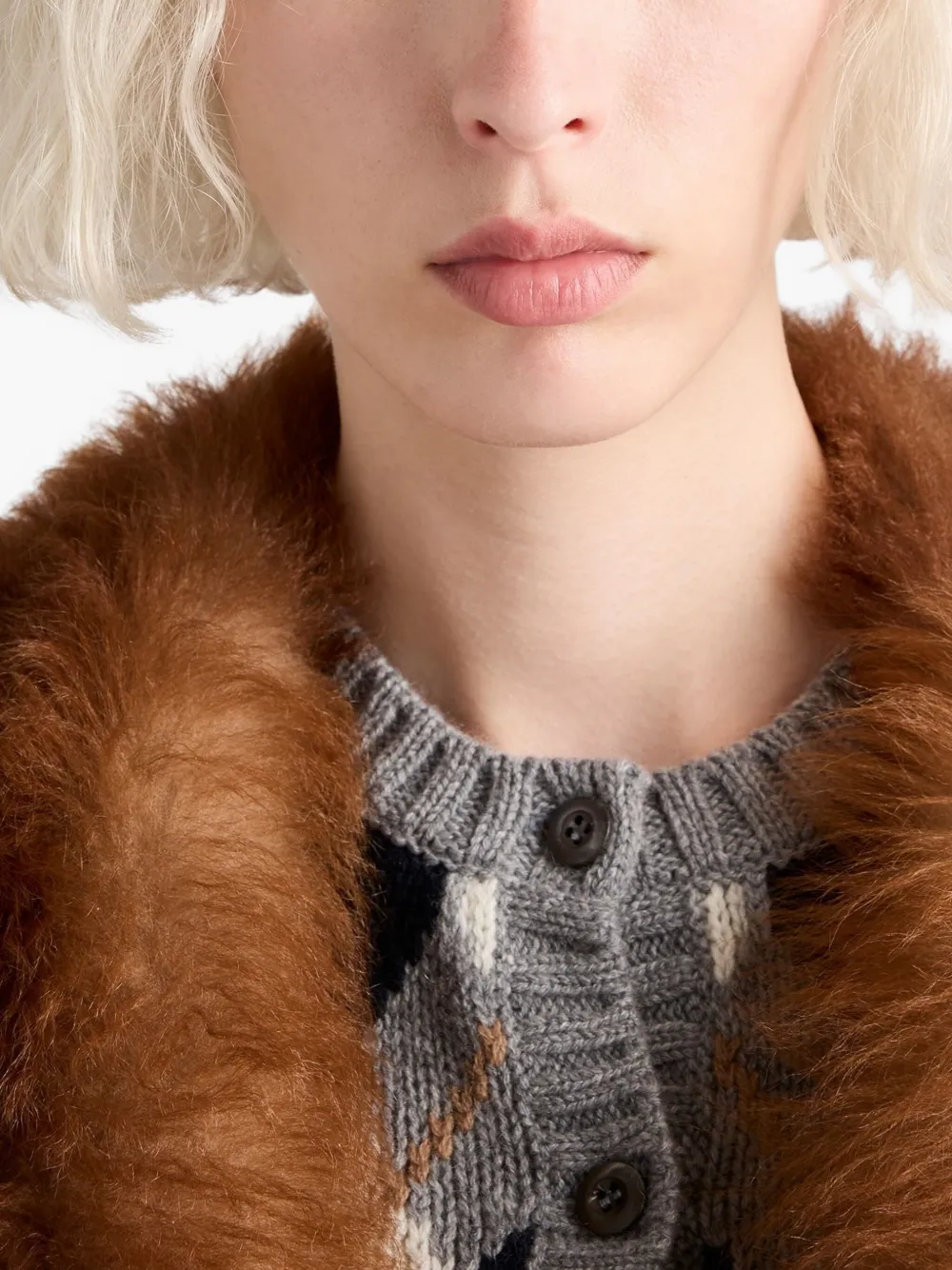 Prada Vest met diamantpatroon Grijs