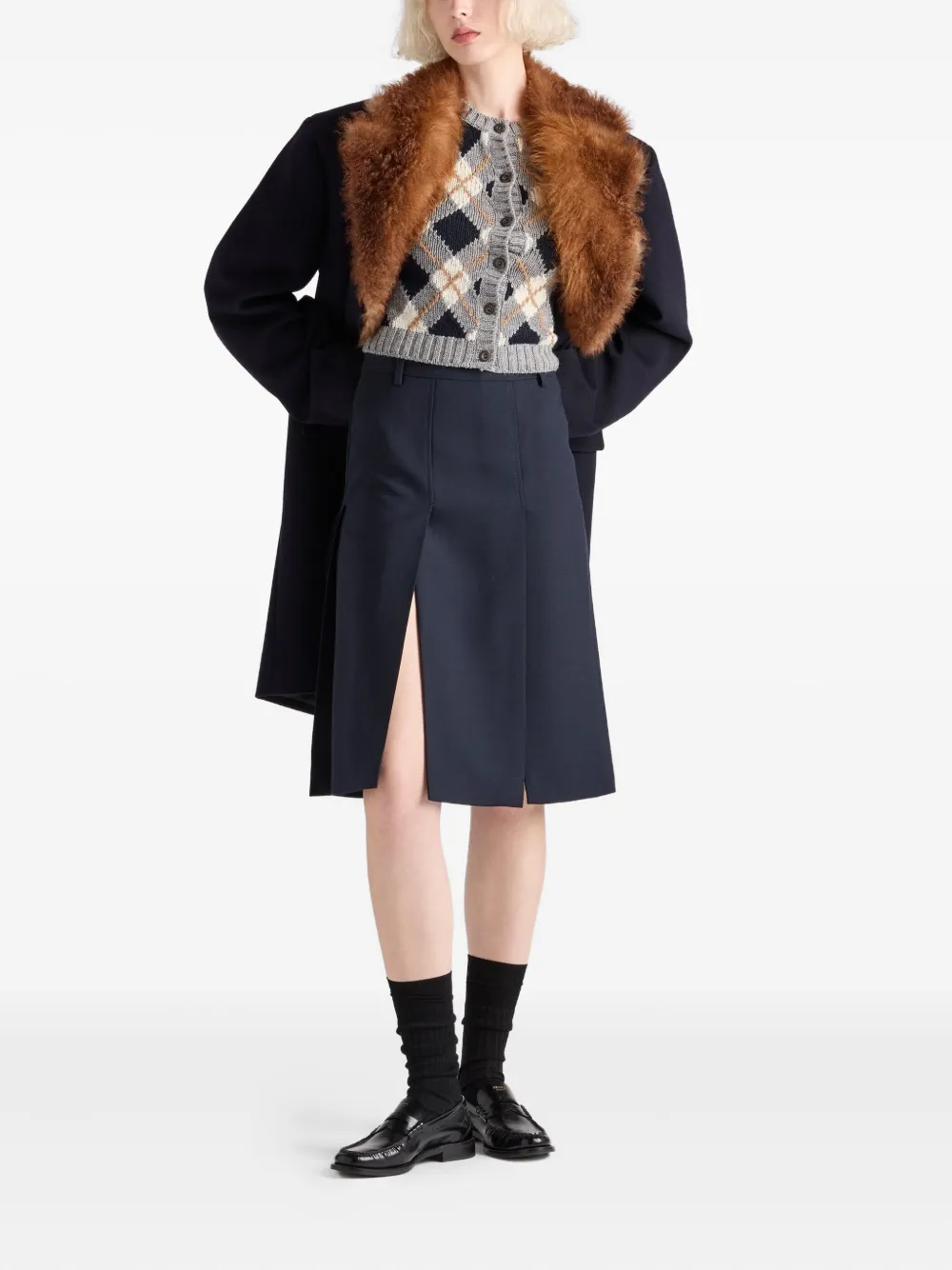 Prada diamond-pattern wool cardigan | Cardigans | Image 2