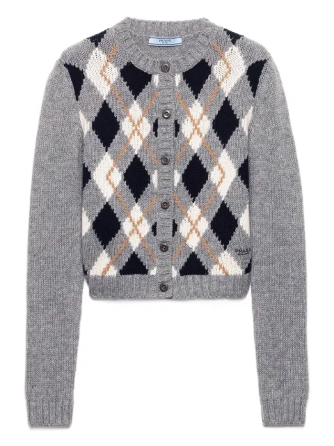 Prada diamond-pattern wool cardigan