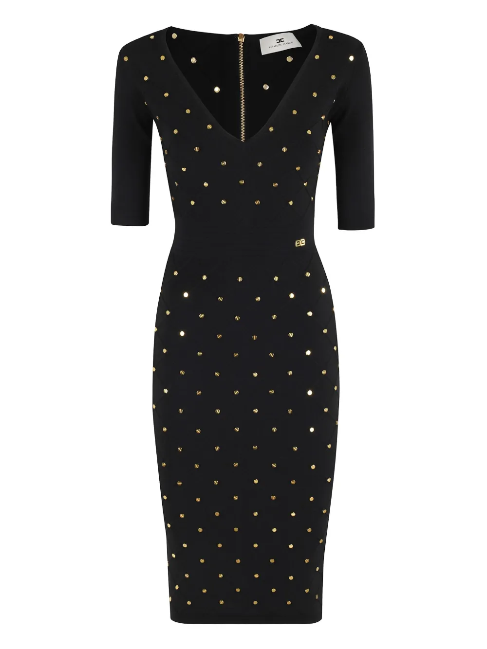 Elisabetta Franchi studded V-neck midi dress | Black | Image 1