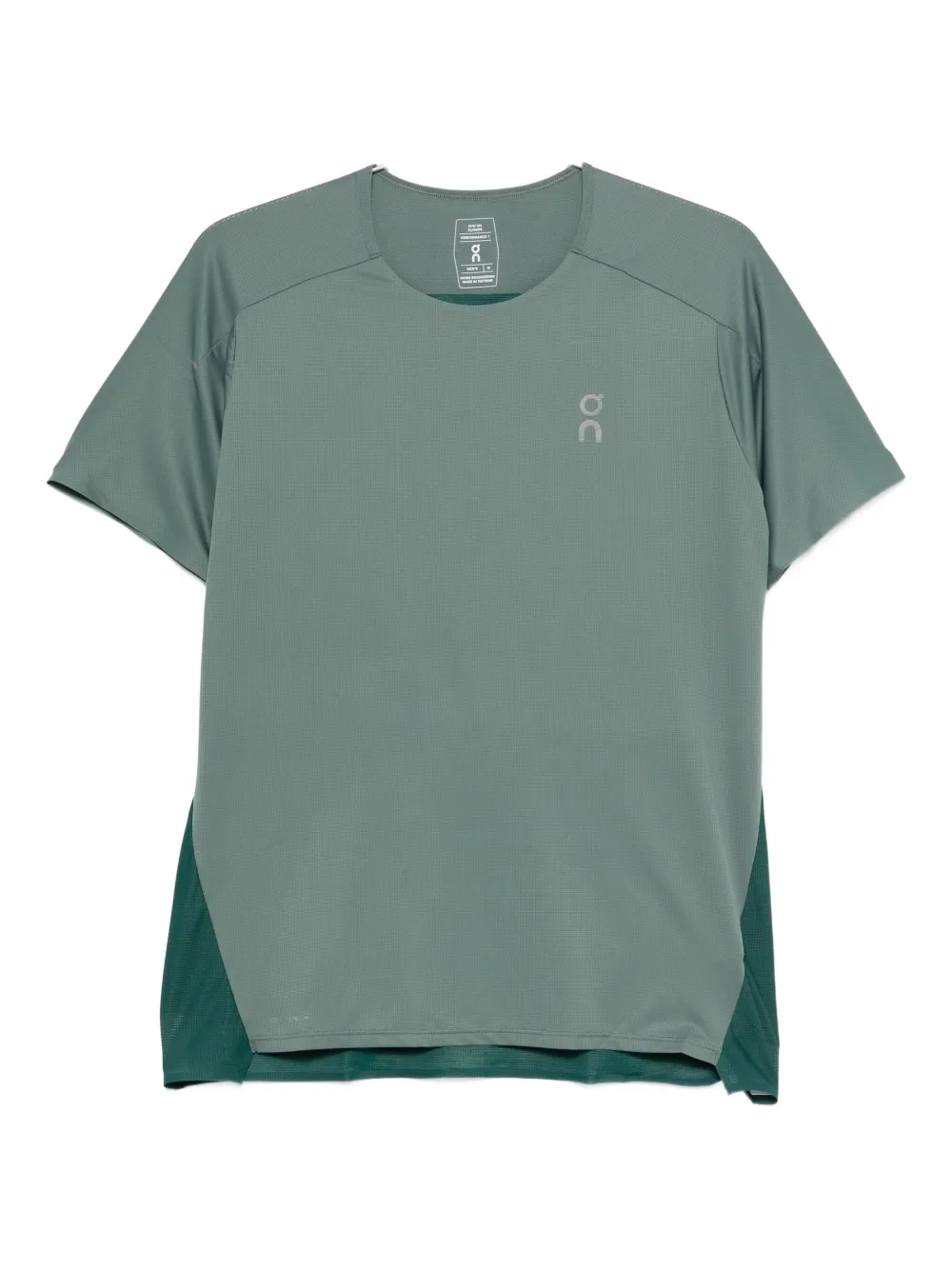 On Running Colour-block Performance T-shirt In Green