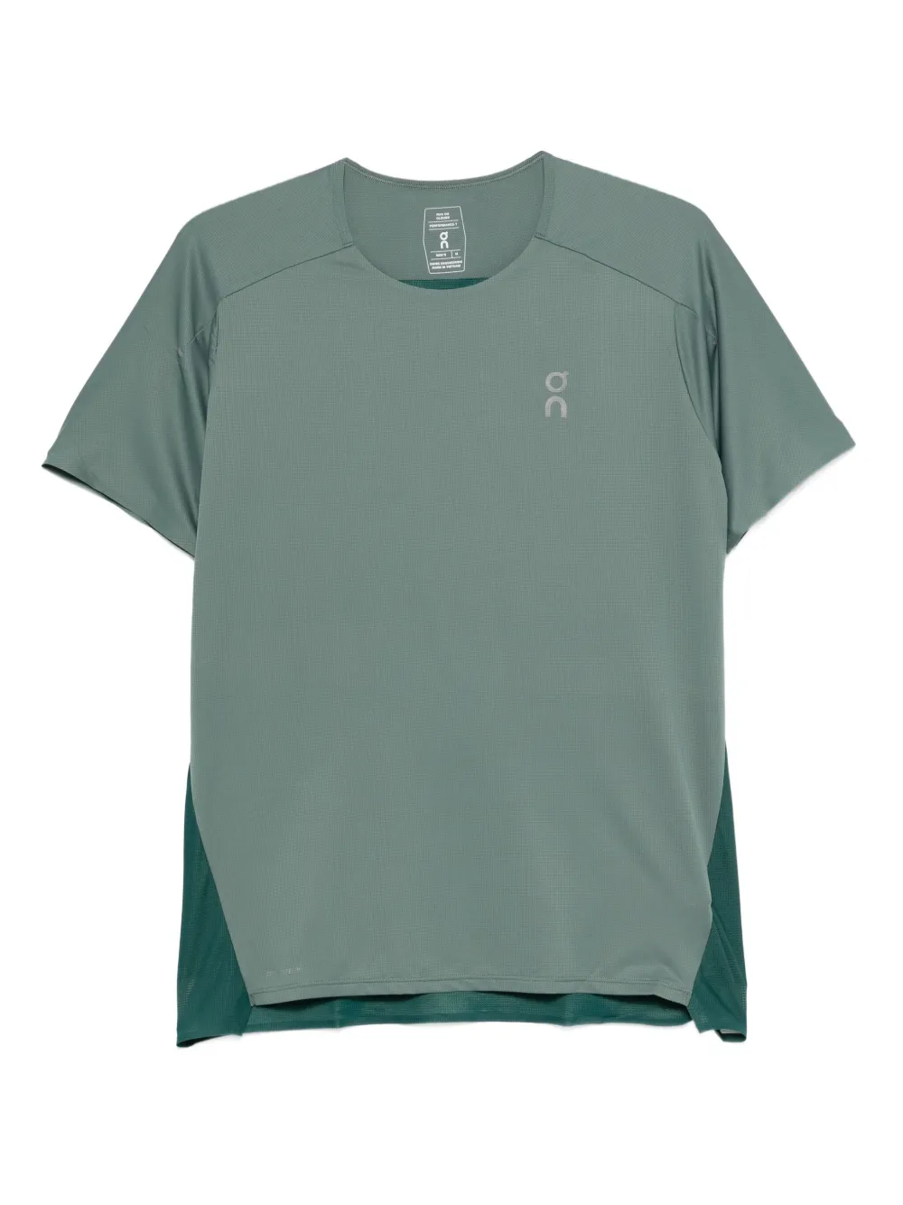 On Running colour-block performance T-shirt | Green | Image 1