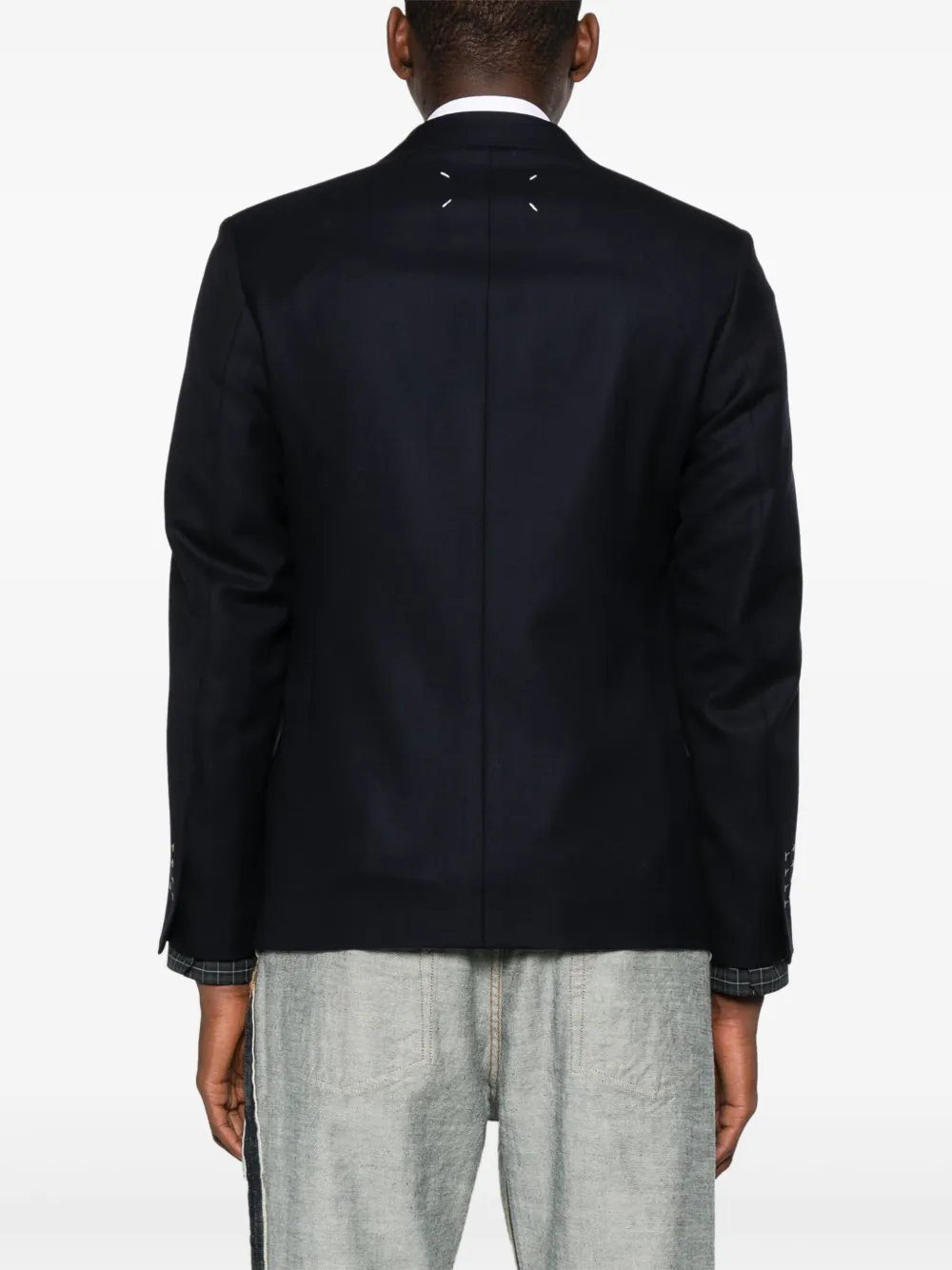 Maison Margiela Blazer met enkele rij knopen Blauw