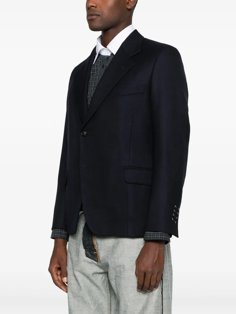 Maison Margiela Blazer met enkele rij knopen Blauw