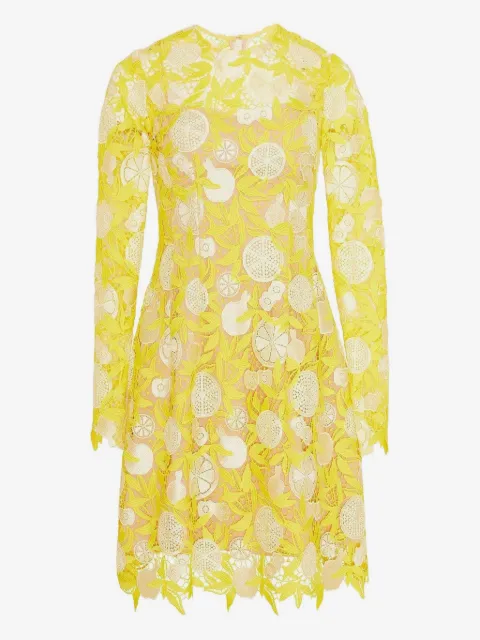 Lela Rose Holly fruit-motif lace mini dress