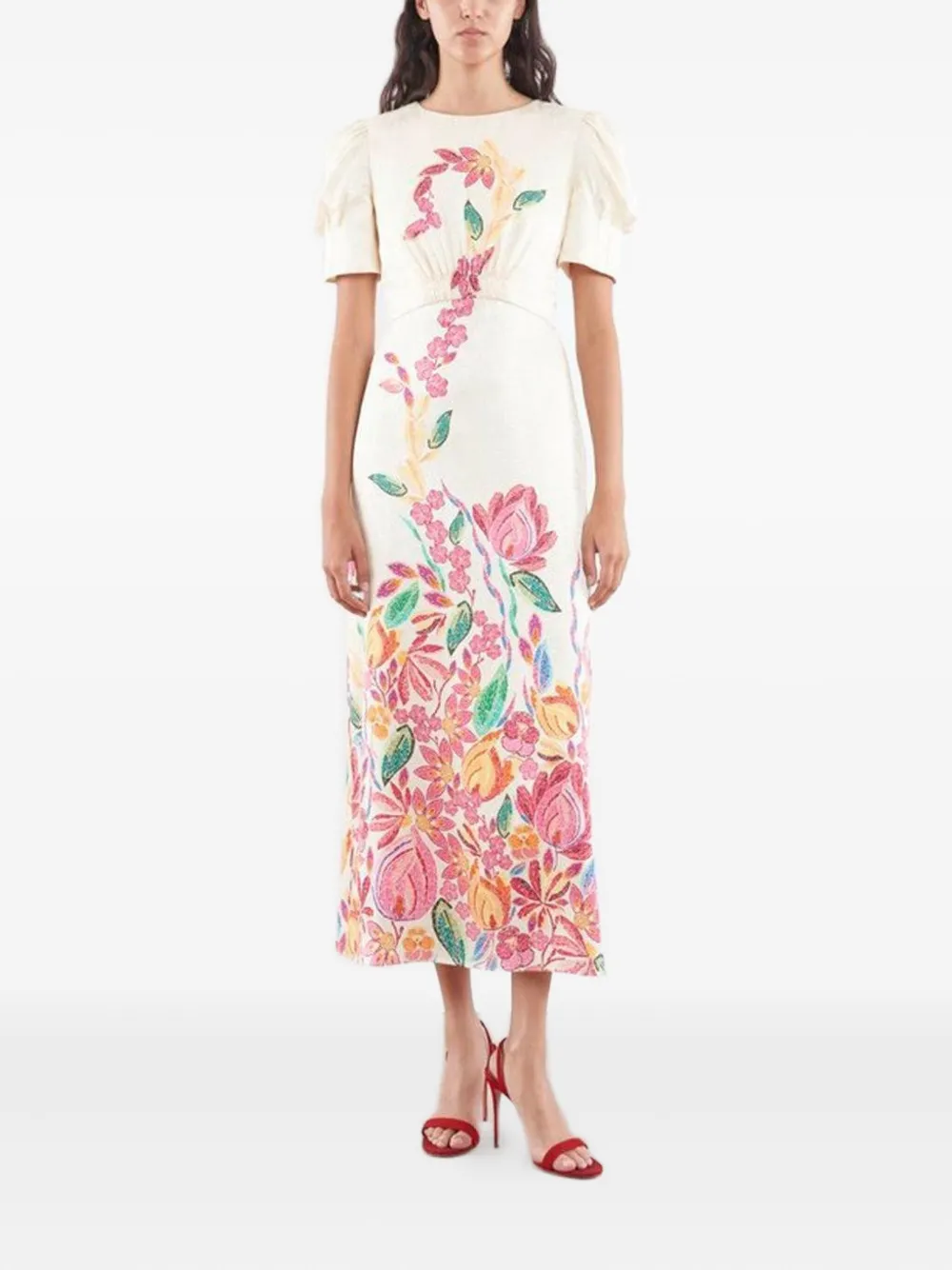 Saloni Bianca dress - Wit