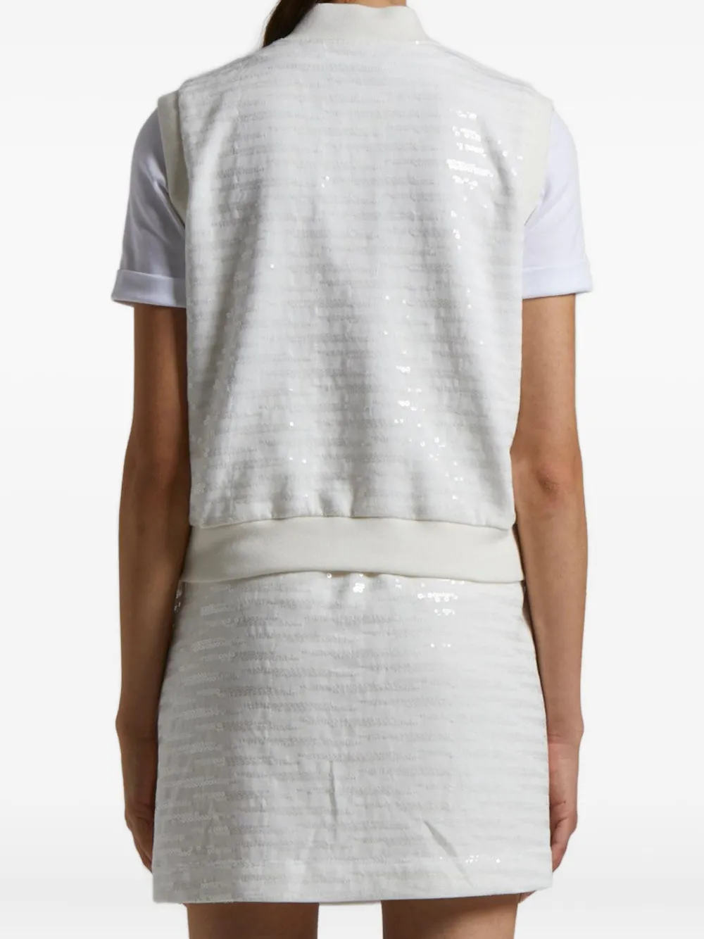 Peserico sequin-striped vest Wit