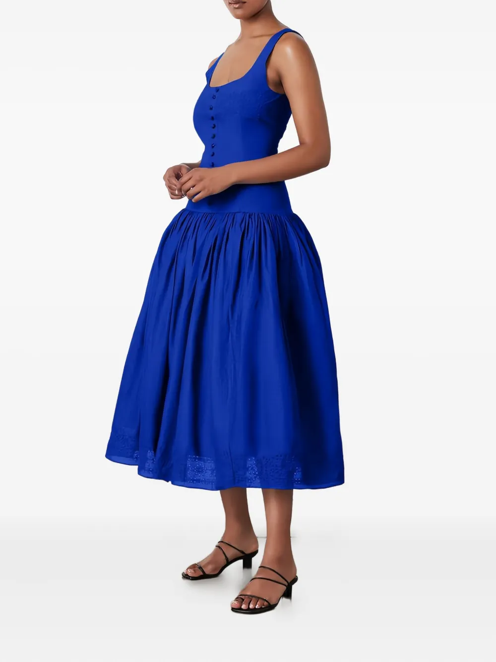 Joslin Bella Pleated Midi Dress In Blue