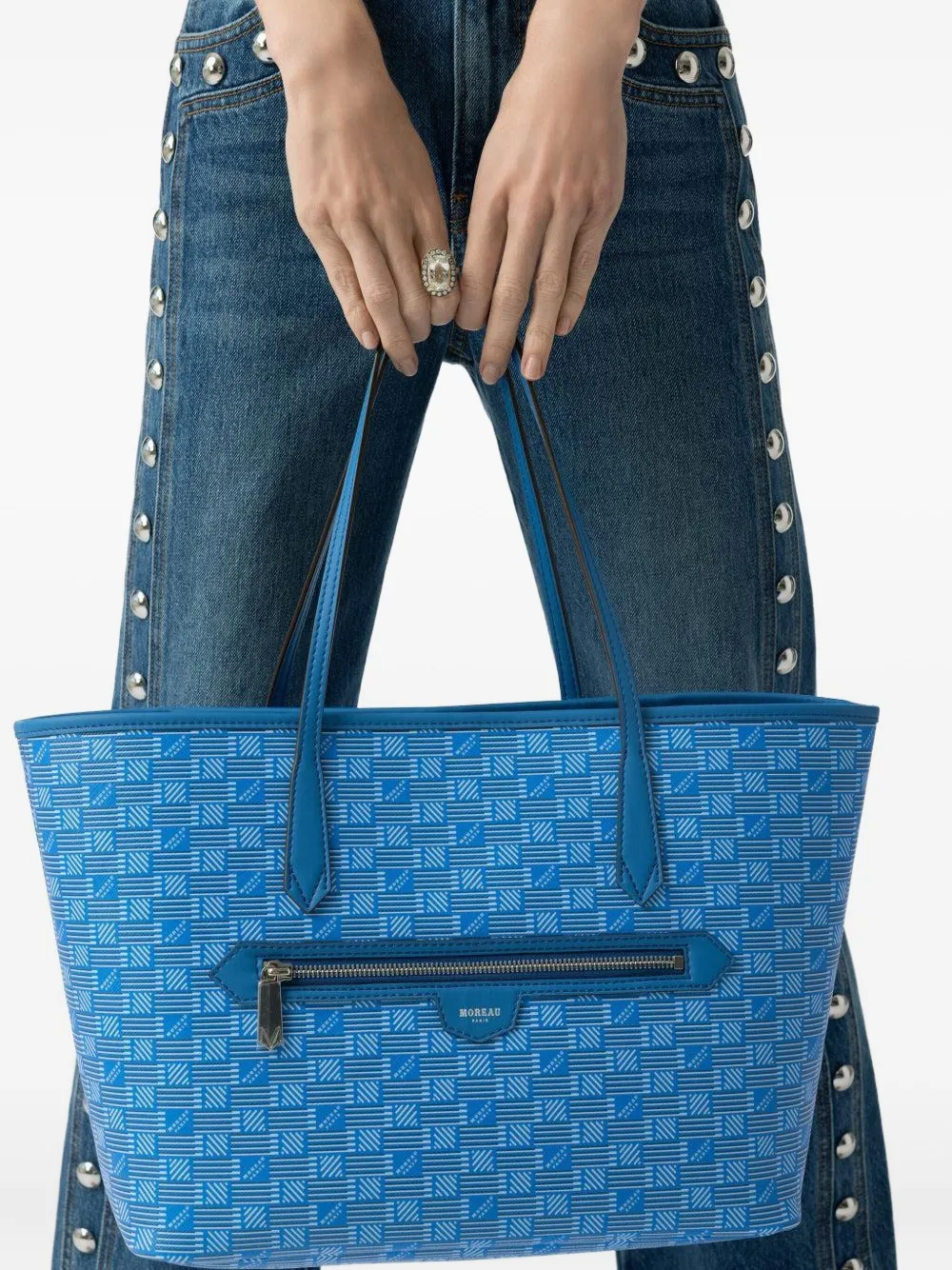 Moreau medium Monaco monogram tote bag - Blauw