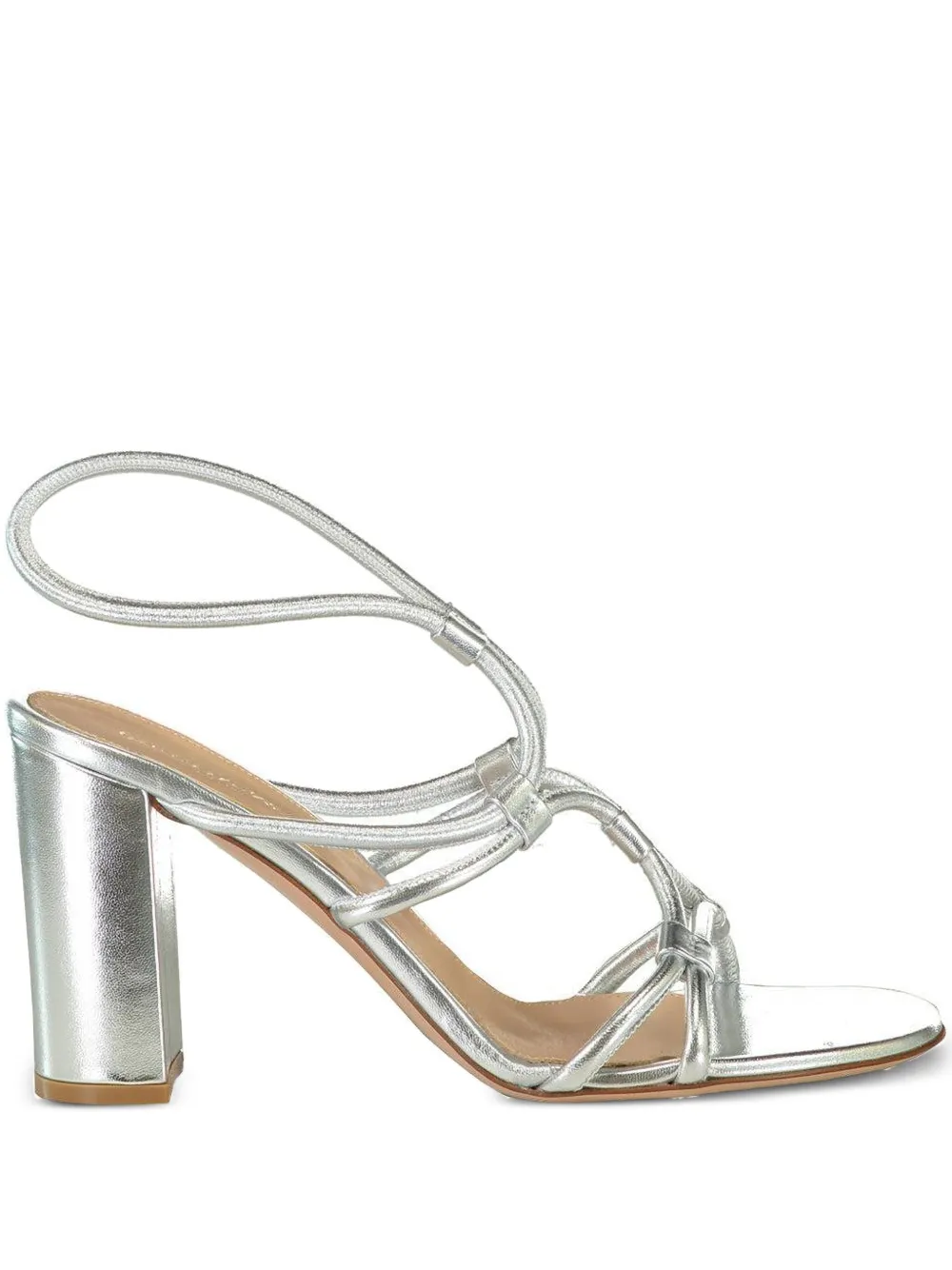 Gianvito Rossi 85mm knotted leather sandals Zilver