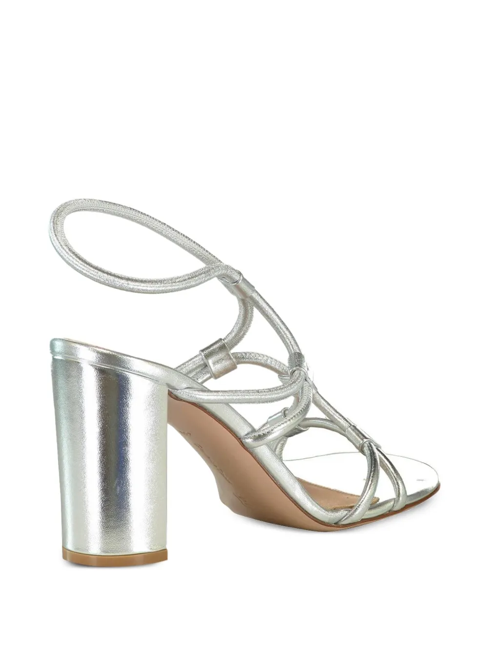 Gianvito Rossi 85mm knotted leather sandals Zilver