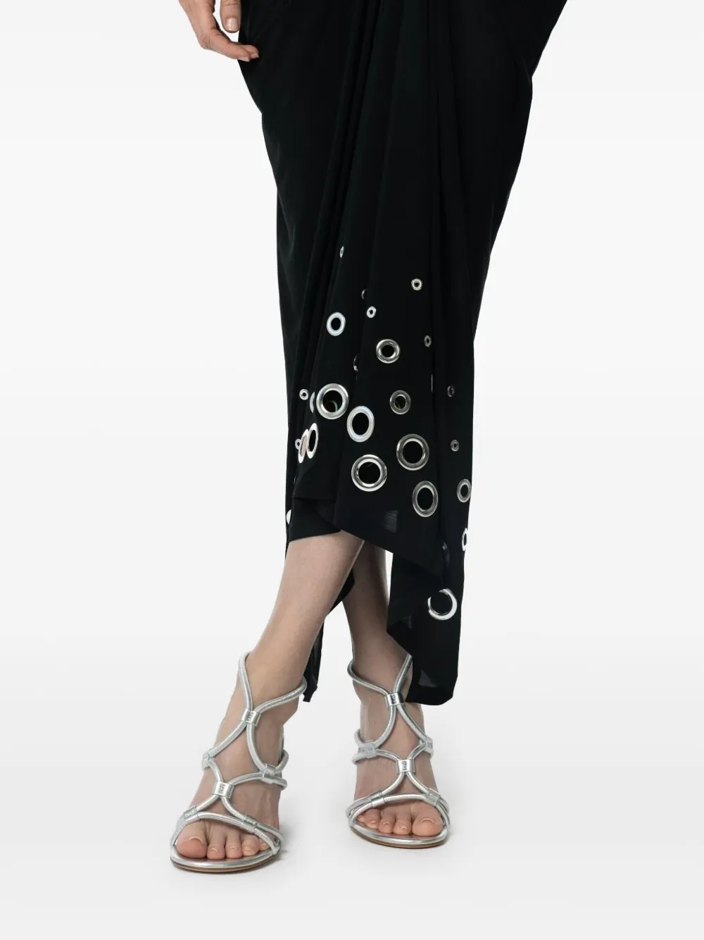 Gianvito Rossi 85mm knotted leather sandals Zilver