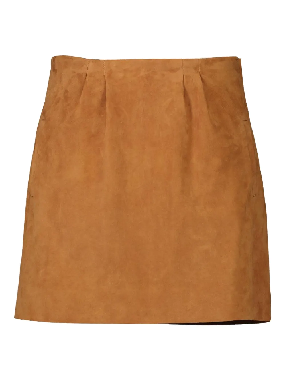 Ermanno Scervino Pleated Suede Mini Skirt In Brown