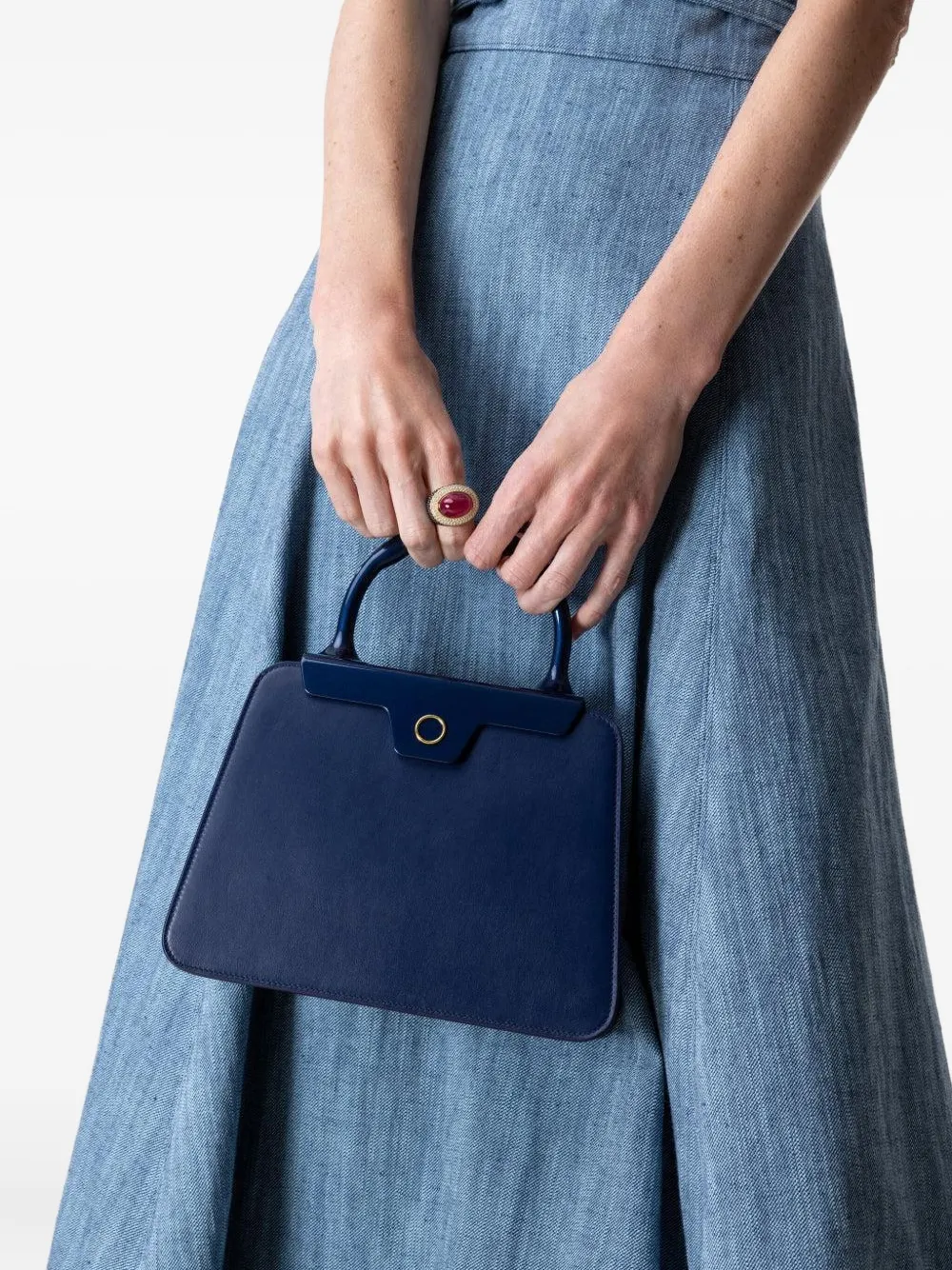 Jeffrey Levinson Andie shopper met handgreep - Blauw
