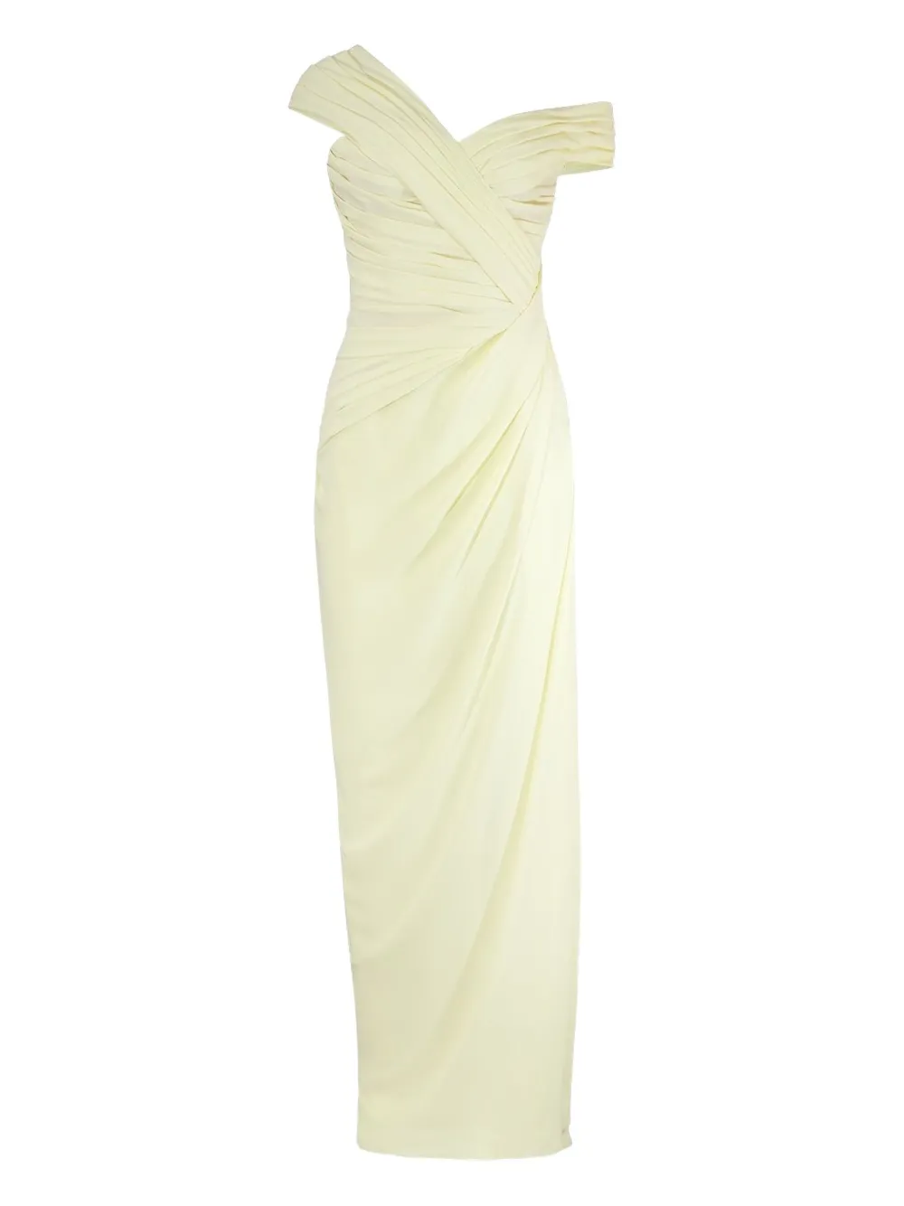 Monique Lhuillier Off-shoulder Maxi Dress In Green