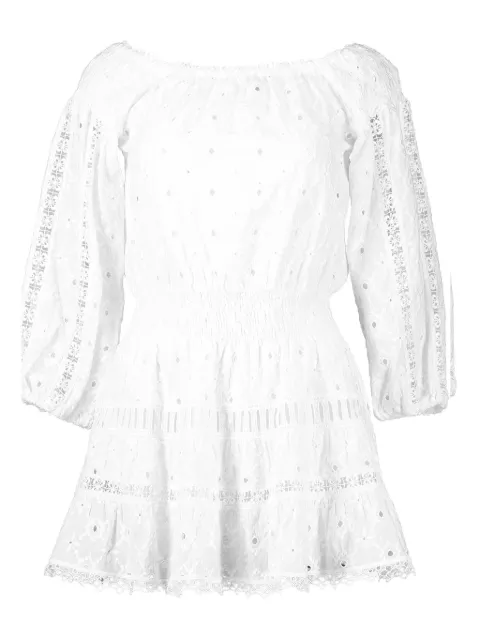 Temptation Positano Platani eyelet embroidered smock mini dress