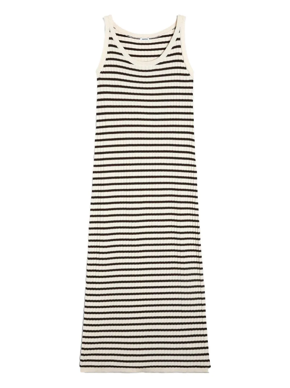 ASPESI striped ribbed maxi dress - ブラック