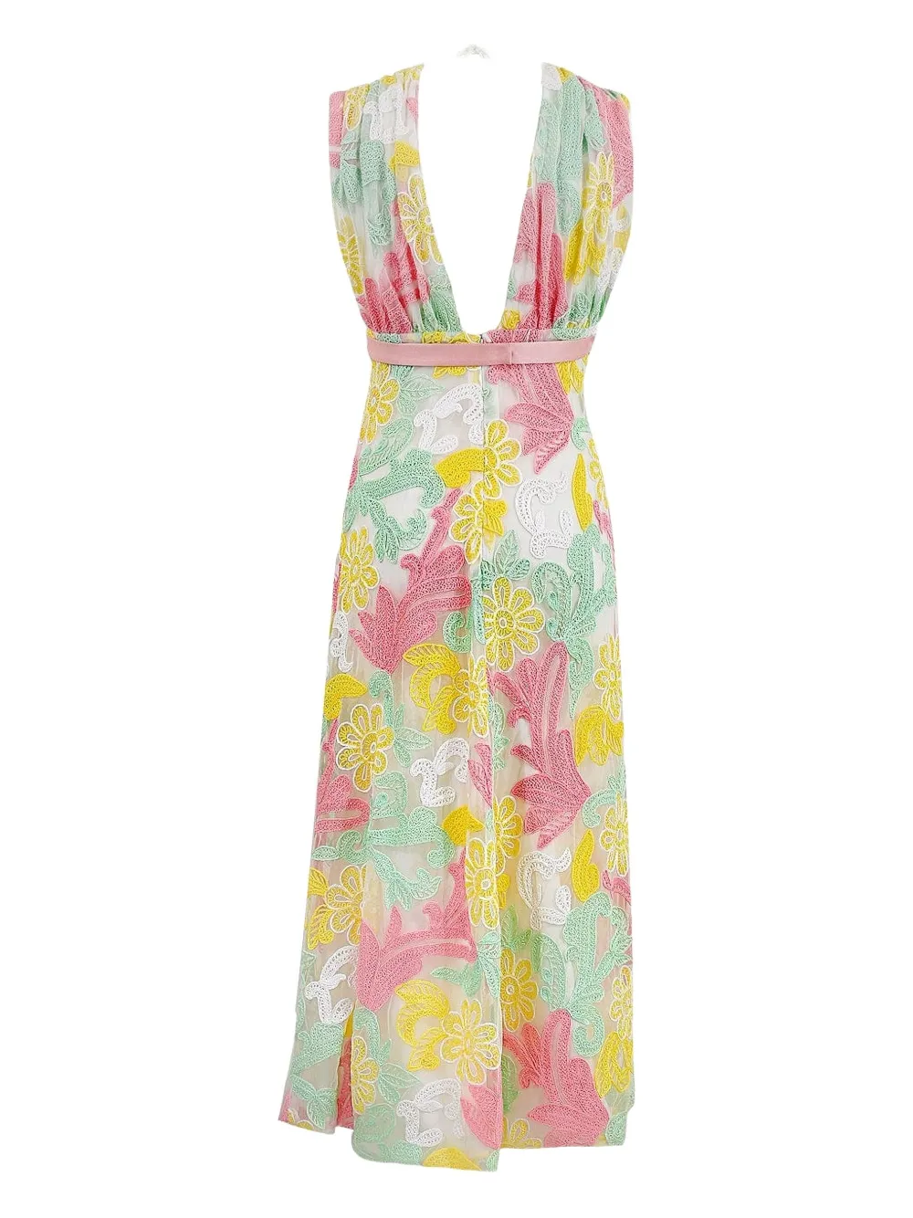 Markarian Aura Floral-lace Midi Dress In Green