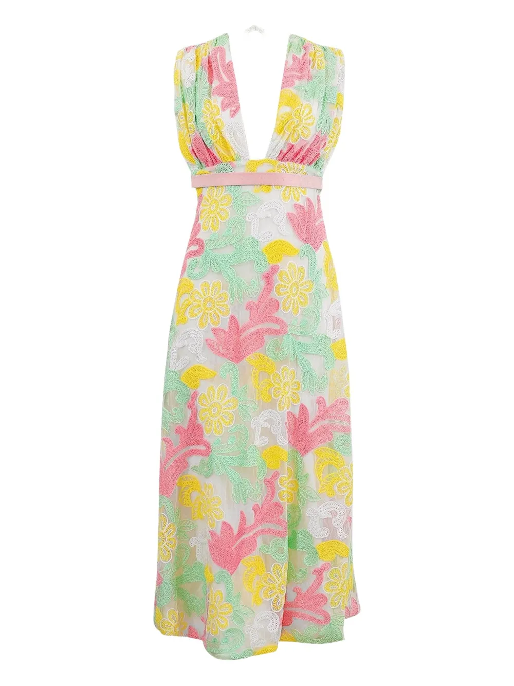 Markarian Aura Floral-lace Midi Dress In Green