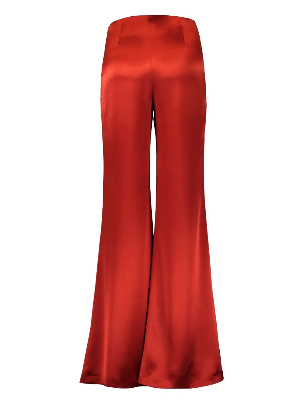 Galvan Satin Flared Trousers In Red