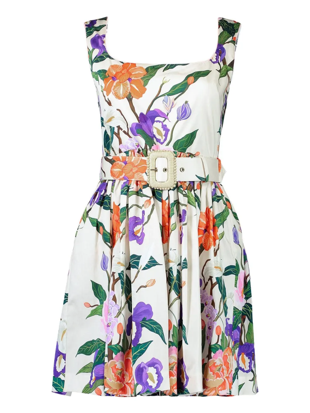 Borgo De Nor Muna floral-print belted dress - ホワイト Borgo De Nor Muna floral-print belted dress - ホワイト