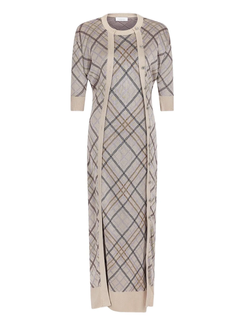 Rabanne checked cardigan dress | Neutrals | Image 1