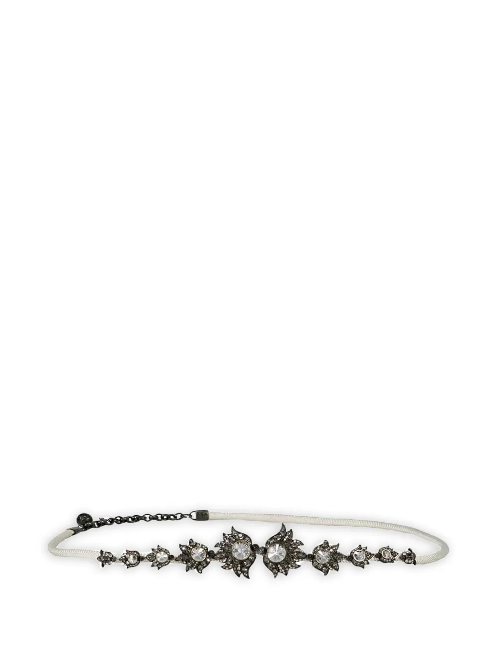 Lanvin Crystal Flame-detail Belt In Silver