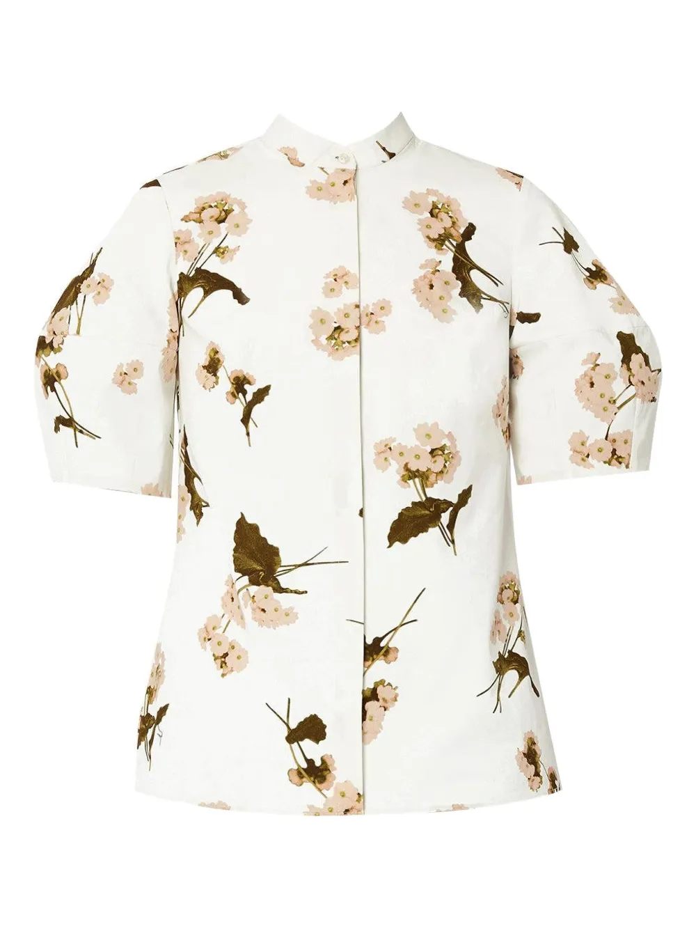 ERDEM floral-print puff-sleeve shirt Wit
