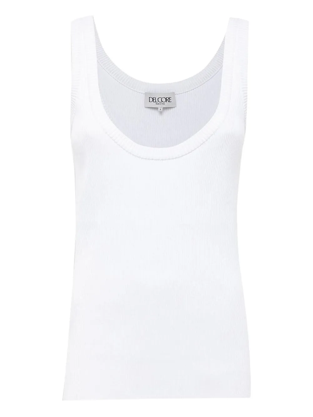 Del Core scoop-neck ribbed tank top - Bianco