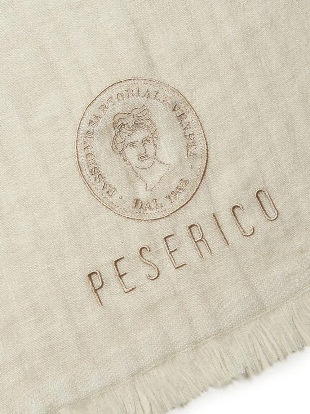 Peserico logo-embroidered scarf - Beige