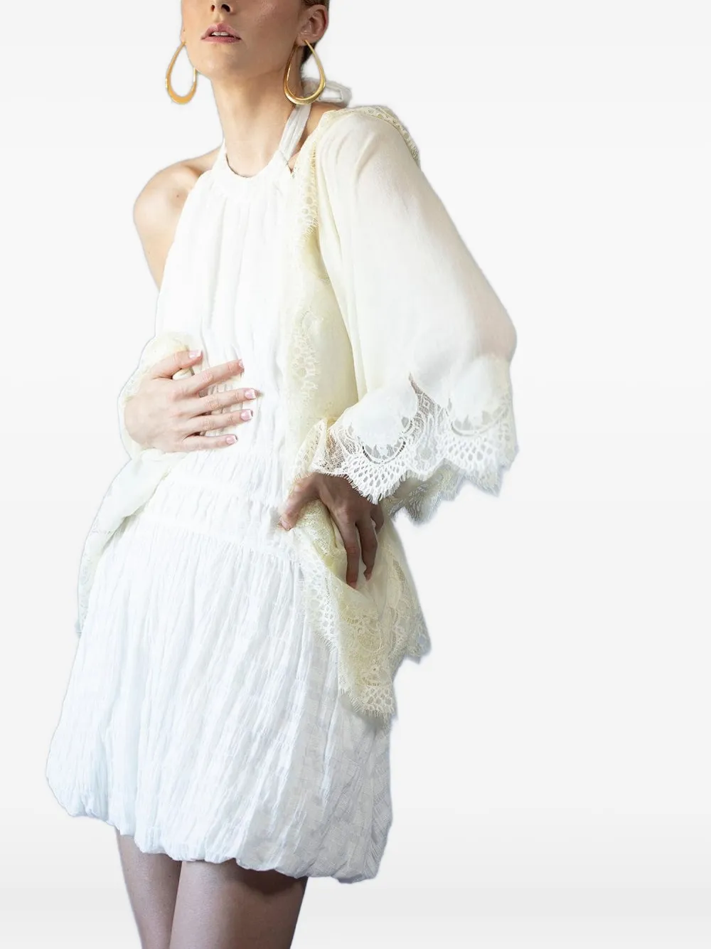 Janavi India Lace-trimmed Scarf In White