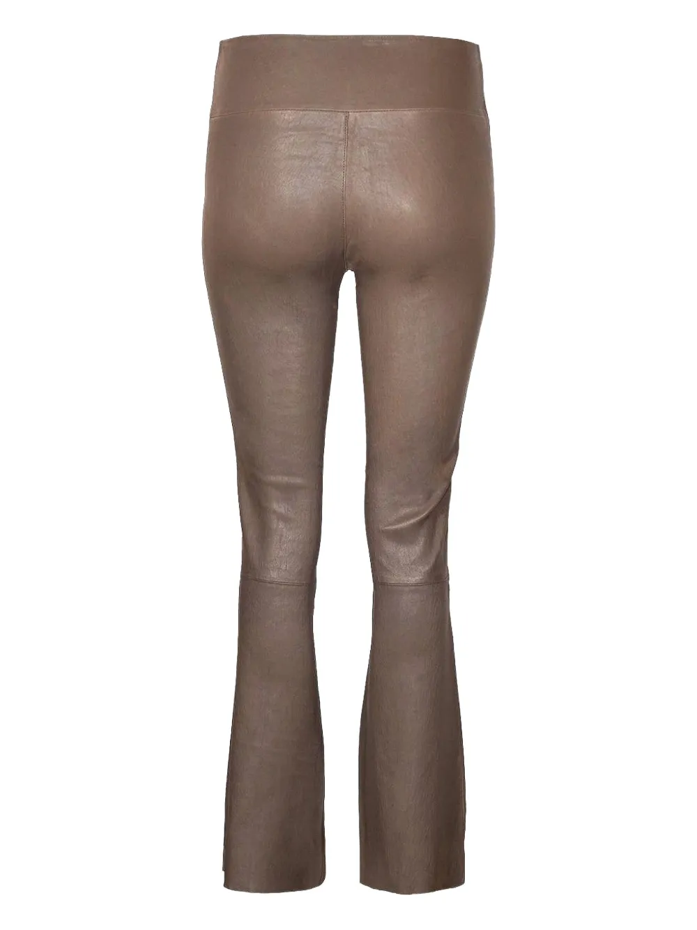Sprwmn Flared Leather Leggings In Brown