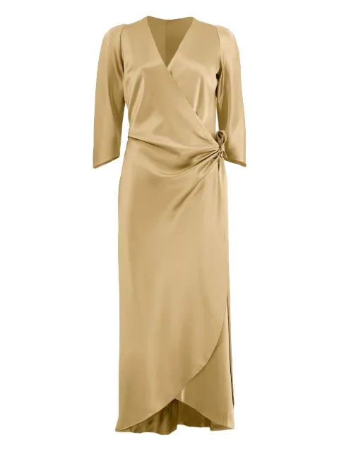 Peter Cohen vestido cruzado con moño en la parte delantera