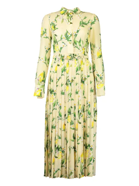 Monique Lhuillier long-sleeves pleated dress