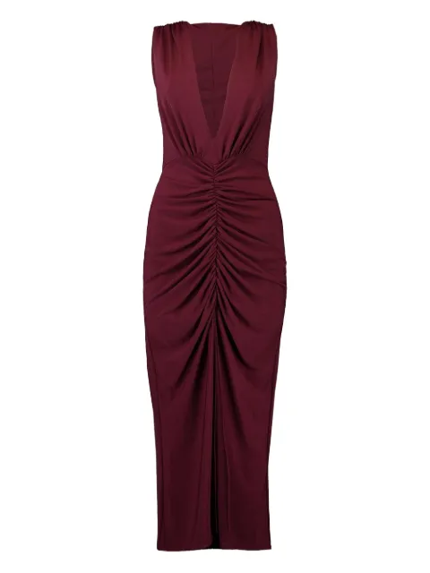 JBQ V-neck ruched midi dress