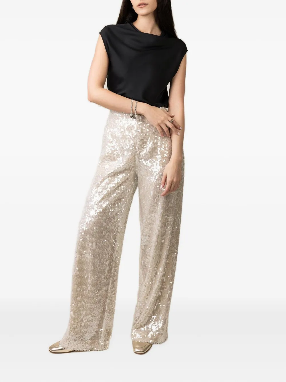 Philosophy Di Lorenzo Serafini cowl-neck sleeveless top - Zwart