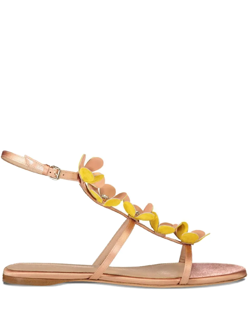 Giambattista Valli Flower-embellished Flat Sandals In Multi
