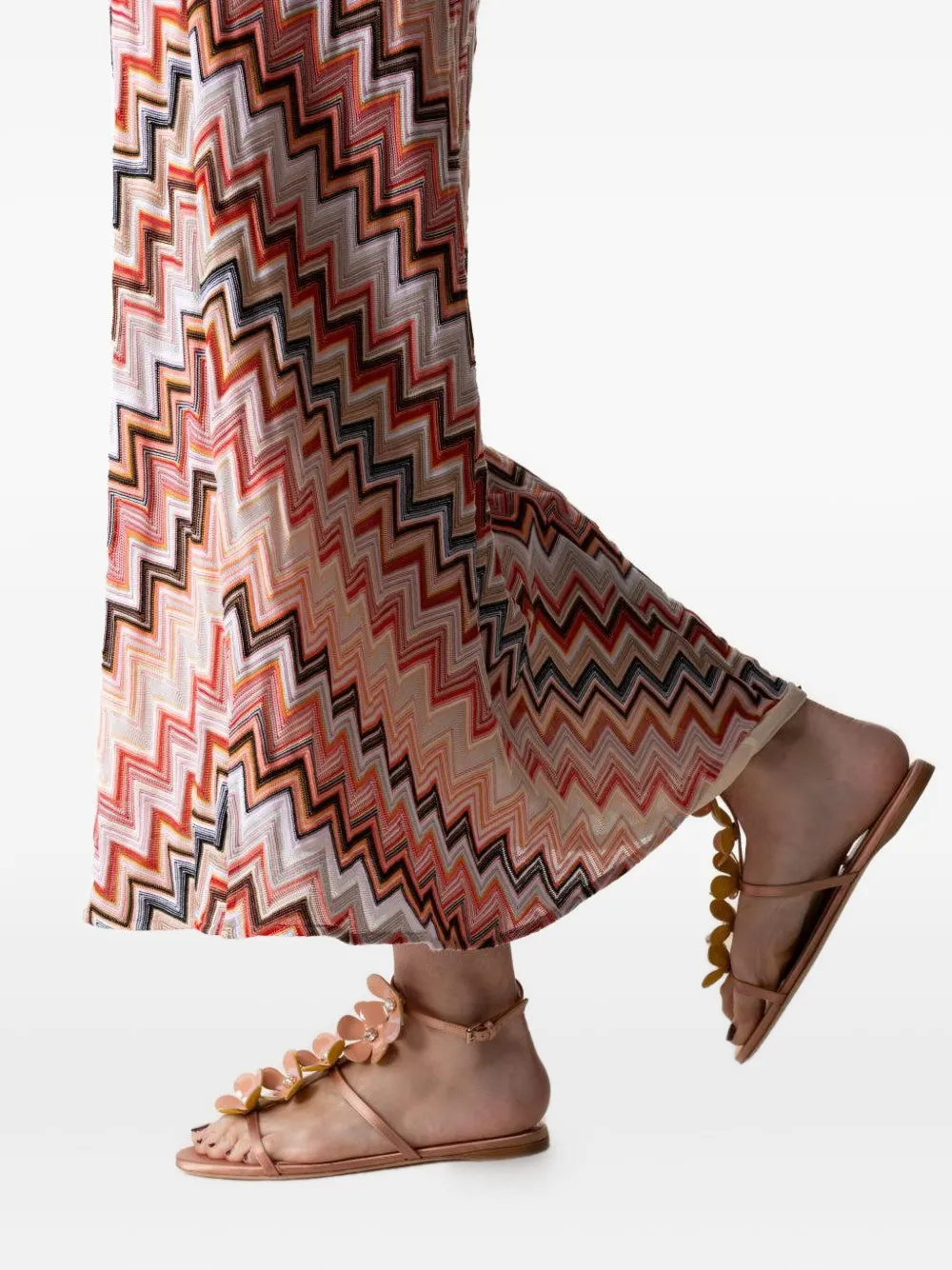 Giambattista Valli Flower-embellished Flat Sandals In Multi