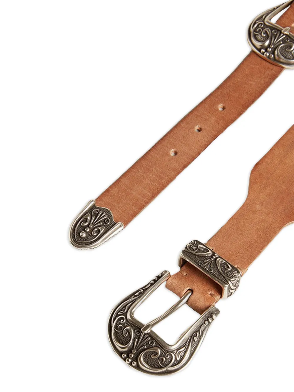 Golden Goose Double-buckle Leather Belt In Brown